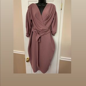 Boohoo Plus Faux Wrap Dress